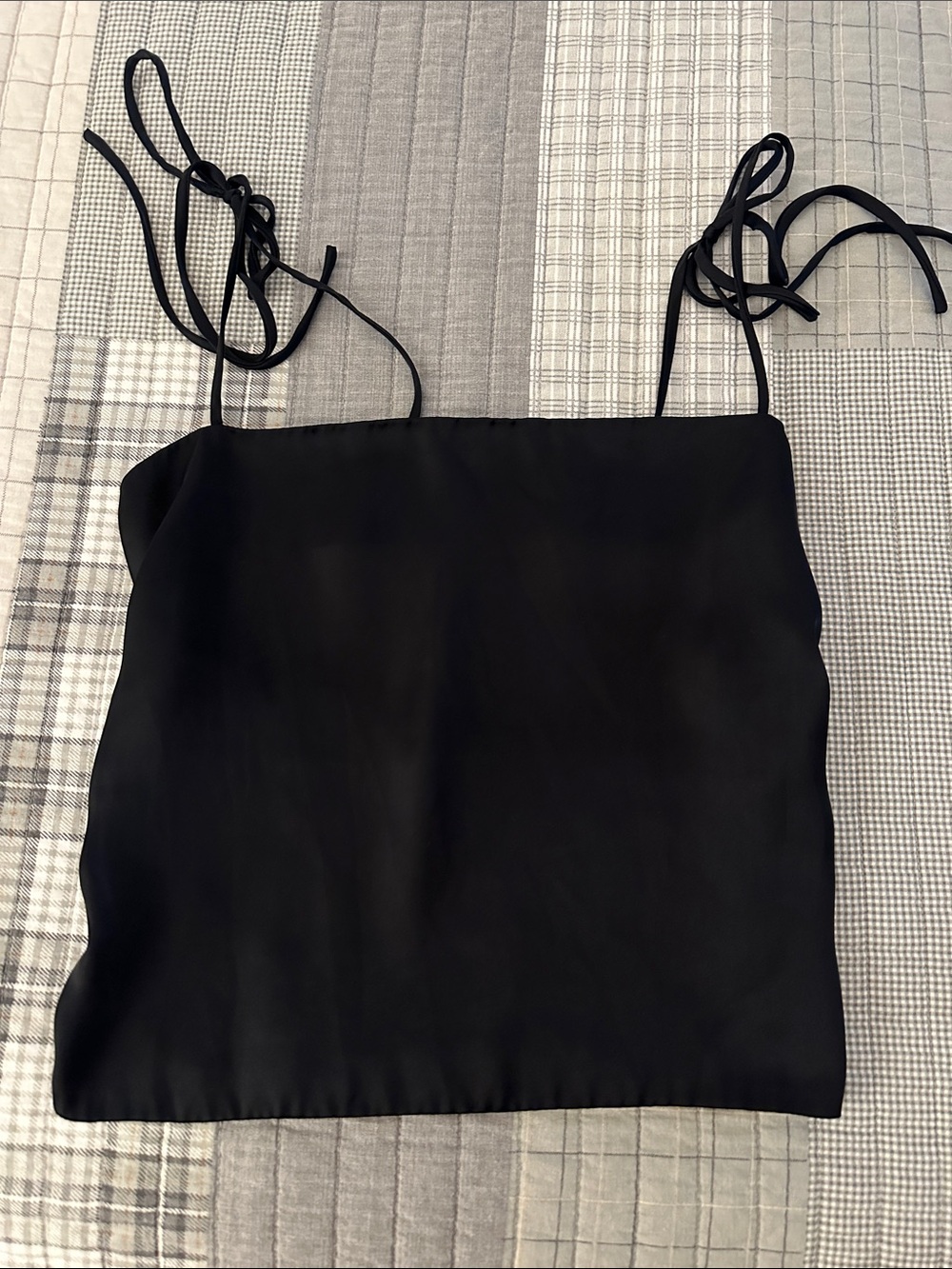 Urban Outfitters Black Satin Tie-Shoulder Cami